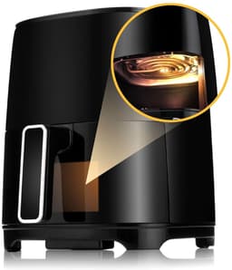 Aura® Mini airfryer - Airfryer - Airfryer klein - Zwart - ‎25cm x 30cm x 35cm — thumbnail 7