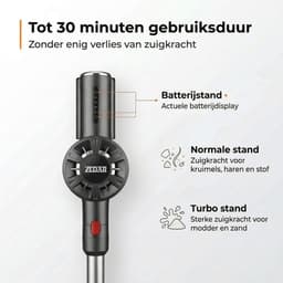 Zedar S600+ Steelstofzuiger draadloos met 4 verschillende opzetstukken - Draadloze stofzuiger - zonder zak op accu- Vacuum cleaner — thumbnail 11