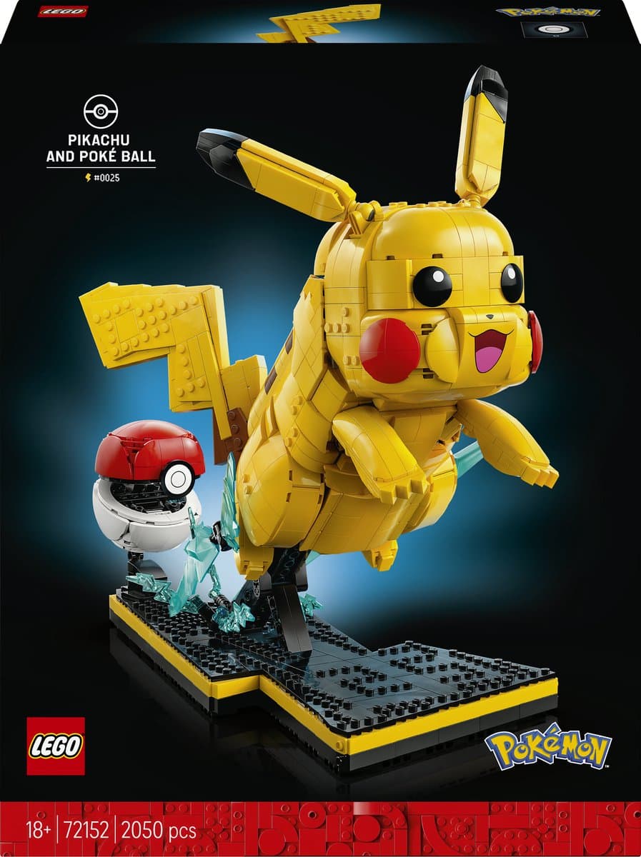 LEGO Pokémon Pikachu en Pokéball Bouwpakket voor Volwassenen en Woondecoratie - 72152 — afbeelding 1