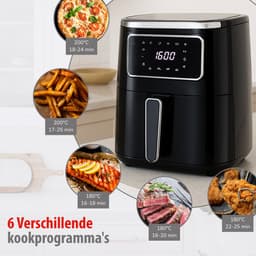 alpina Airfryer 4.5L - Heteluchtfriteuse 1-4 Personen - Air Fryer met Digitaal Touchscreen - Instelbare Temperatuur 80 tot 200 Graden - Timer Functie - Heteluchtoven 1450W — thumbnail 5