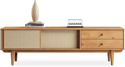 TV-Meubel Hout 175 cm Eikenkleur Scandinavisch Vintage met Lades en Schuifdeuren voor TV tot 75 inch — thumbnail 1