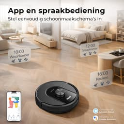 MYBOT X10 PRO - Robotstofzuiger Met Dweilfunctie - 6000PA Zuigkracht - Ideaal voor Huisdierharen – Laad- & Leegstation – LiDAR Navigatie — thumbnail 9