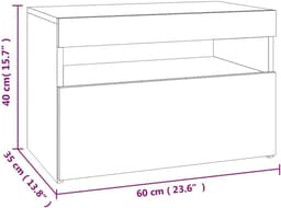 TV-Meubel met LED Verlichting Sonoma Eiken 60x35x40 cm - Stijlvolle Kast voor Multimedia — thumbnail 7