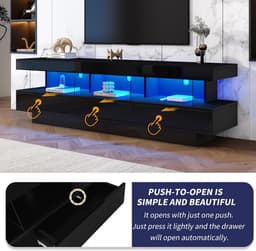 TV Meubel 160 cm met RGB LED Verlichting en Opbergruimte — thumbnail 5
