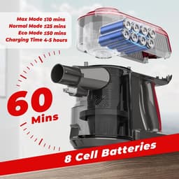 Steelstofzuiger Draadloos – 500W Krachtige Stofzuiger – 50.000Pa Zuigkracht – Verwijderbare Accu – LED Display – HEPA Filter – Handstofzuiger – Voor Vloeren, Tapijt & Huisdieren — thumbnail 3