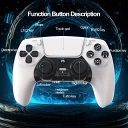 Ntech PS5 Controller Geschikt voor PS5 en PS5 Slim - ps5 game controller Draadloos - Wit - Audio Jack Input - Touch Sensor - Dual Trilmotoren Draadloze Controller — thumbnail 10