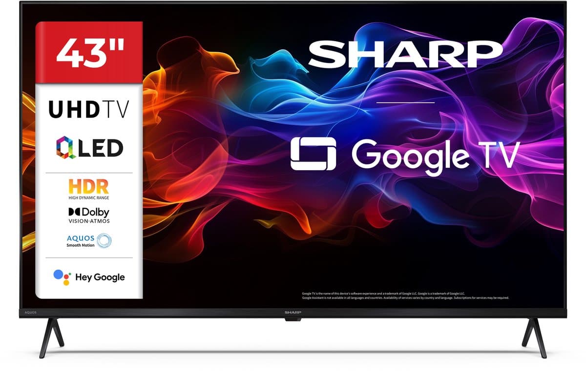 Sharp Aquos 43HP5465 - 43 inch 4K UHD QLED met Google TV — afbeelding 1