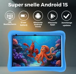 Tablet Kids Kindertablet vanaf 3 jaar - Tablet Kinderen 10 inch - Kindertablet - 6000mAh - Android 15 - Blauw - WiseQ - 2026 Model — thumbnail 4