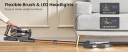 HandStofzuiger - Draadloze Stofzuiger - 550W Borstelloze Motor & 50kPa Zuigkracht - 70 Min Batterijduur & Anti-klit V-borstels - 7 Traps Filtering & Geur - Met LED Borstel & Scherm - Voor Thuis, Huisdieren & Auto — thumbnail 5