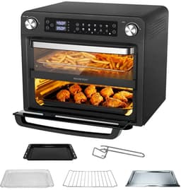 MAGICFOX Elektrische Oven -36L- XXL Airfryer Oven-Dubbele Lade -1800Watt - LED Display- 10 verschillende programma's-Vrijstaande ovens-Zwart — thumbnail 1