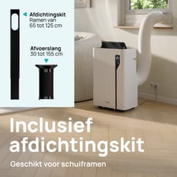 MOA Mobiele Airco - 12.000 BTU - 3-in-1 - Met Afstandbediening - Tot 35m² - Airconditioner met Ontvochtigingsfunctie - Raamafdichtingskit - Wit — thumbnail 9