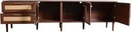 TV-meubel 180 cm breed met LED-verlichting en rieten deuren voor grote televisies — thumbnail 7