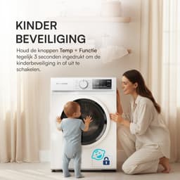 Heinner HWM-M914IVNA+++ Slanke Wasmachine 9 kg - 15 Wasprogramma’s - Stoomprogramma - Inverter - LED Display - 1400 tpm - Energieklasse A – Wit – 5 Jaar Garantie — thumbnail 7