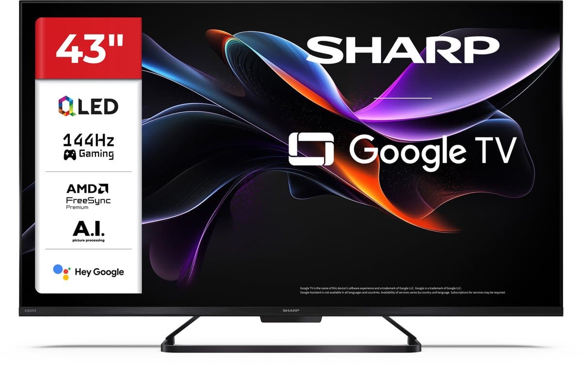 Sharp Aquos 43HR7265 - 43 inch - 144Hz 4K UHD QLED - Google TV - 2025 — afbeelding 1