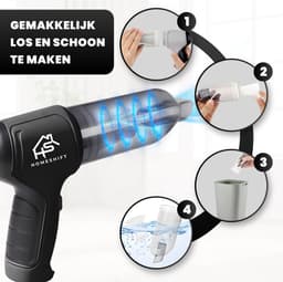 HomeShift® Auto Stofzuiger Draadloos V2 - Kruimelzuiger - Handstofzuiger - Kleine Stofzuiger - Draadloze stofzuiger - Air Duster - Nat & Droog - Zwart — thumbnail 11