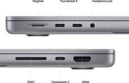 Apple Macbook Pro (2023) MPHG3N/A - 14 inch - Apple M2 Max - 1 TB - Spacegrijs — thumbnail 3