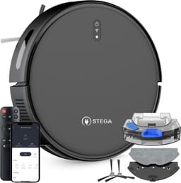 STEGA® RC1400 Robotstofzuiger Met Laadstation - Met Dweilfunctie - Huisdieren - Met App - 180 minuten — thumbnail 1