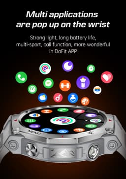 Knobbout 1.43” AMOLED Smartwatch – 466×466 HD Scherm – 5ATM Waterdicht (tot 50m) – LED Zaklamp + UV-Licht + SOS Noodflits – Bluetooth Bellen – 525mAh Lange Batterijduur – Outdoor & Sporthorloge voor Android/iOS-Grijs — thumbnail 17
