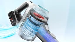 Bosch BCS71HYG4 steelstofzuiger & elektrische bezem Batterij/Accu Droog en nat HEPA Zakloos 0,3 l 23,5 W Zwart, Wit 3 Ah — thumbnail 2