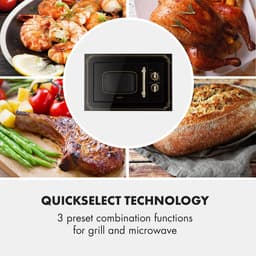 Klarstein Magnetron Victoria 20 inbouw retro, 20 L, 800 W Mikrowellen /1000 W grillvermogen, 3 Kombi functies, rvs, . Einbaurahmen, zwart - voor Keuken - Microwave - Combimagnetron - Microgolfoven — thumbnail 21