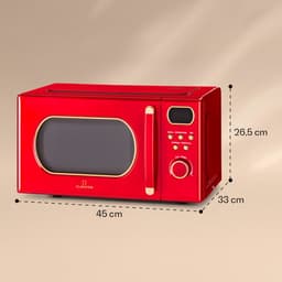 Klarstein magnetron met Grill, 800 Watt magnetron klein, 3 in 1Edelstahl magnetron rood, Kleine 20 Liter magnetron met ontdooi en Pizzafunktion, Drehteller, Platzsparend, Einfach zu Bedienen - voor Keuken - Bruin - Microwave — thumbnail 6