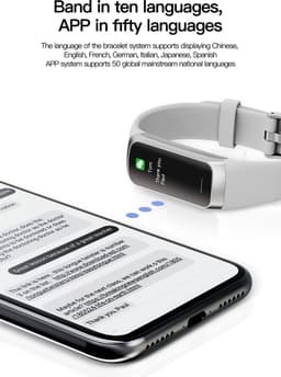 DrPhone ActiFit - 1.1'' AMOLED Scherm - Extra Lichte Activiteiten Tracker - Horloge met 25 Sportmodi - Zilver — thumbnail 11