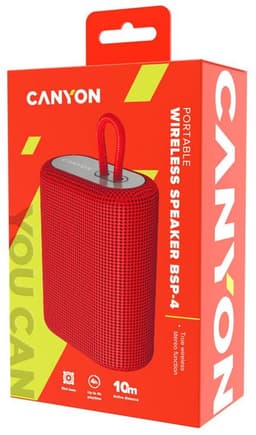 Canyon BSP -4 Red Wireless Speaker - Draadloze luidsprekers - Bluetooth 5.0 - TF -kaartafspelen - FM Radio — thumbnail 5