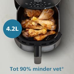 Philips 2000 Series Airfryer - NA220/00 - Kijkvenster - RapidAir - 4.2L - Tot 4 Personen - Zwart — thumbnail 2