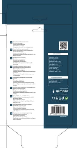 Gembird MHS-123 - Stereo headset, zwart — thumbnail 14