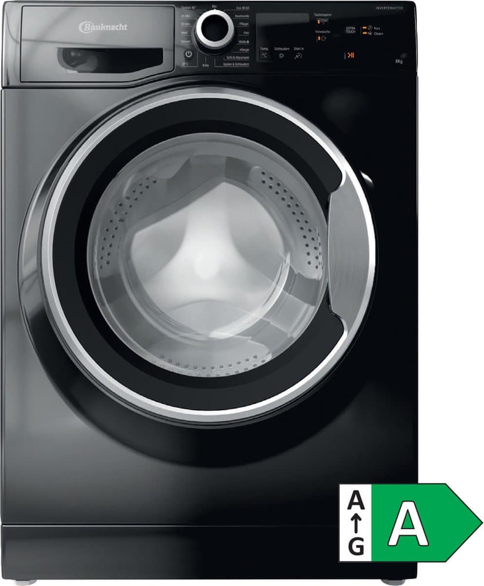 Bauknecht WM BB 814 A | Wasmachine | Zwart | 8 kg — afbeelding 1