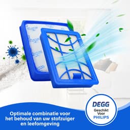 DEGG® - Filterset – Geschikt voor Philips PowerPro Expert – Vervangt FC6042/01 & FC8003/01 – Inlaatfilter + H11 Uitblaasfilter – Compatibel met FC9729, FC9741, FC9743, FC9744, FC9745 – COMBIDEAL — thumbnail 3