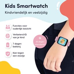 Keebies Smartwatch Kinderen - 5 t/m 12 jaar - Incl. Camera en 26 Kids Spelletjes - 512MB Geheugen - USB Oplaadbaar kinderhorloge - Meisje - Roze — thumbnail 6
