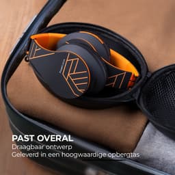 PowerLocus P2 - Draadloze Over-Ear Koptelefoon Inklapbaar - Bluetooth Hoofdtelefoon - Met microfoon – Headphone - Micro SD mode – Incl. Carry Case – Oranje — thumbnail 8