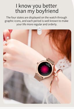 Darenci Smartwatch Flair Pro  - Smartwatch dames -Smartwatch heren -Activity Tracker- Touchscreen -Bluetooth bellen -Met extra bandje -Horloge -Stappenteller -Bloeddrukmeter -Verbrande calorieën -Zuurstofmeter -Spatwaterdicht -Roségoud/Roze — thumbnail 9