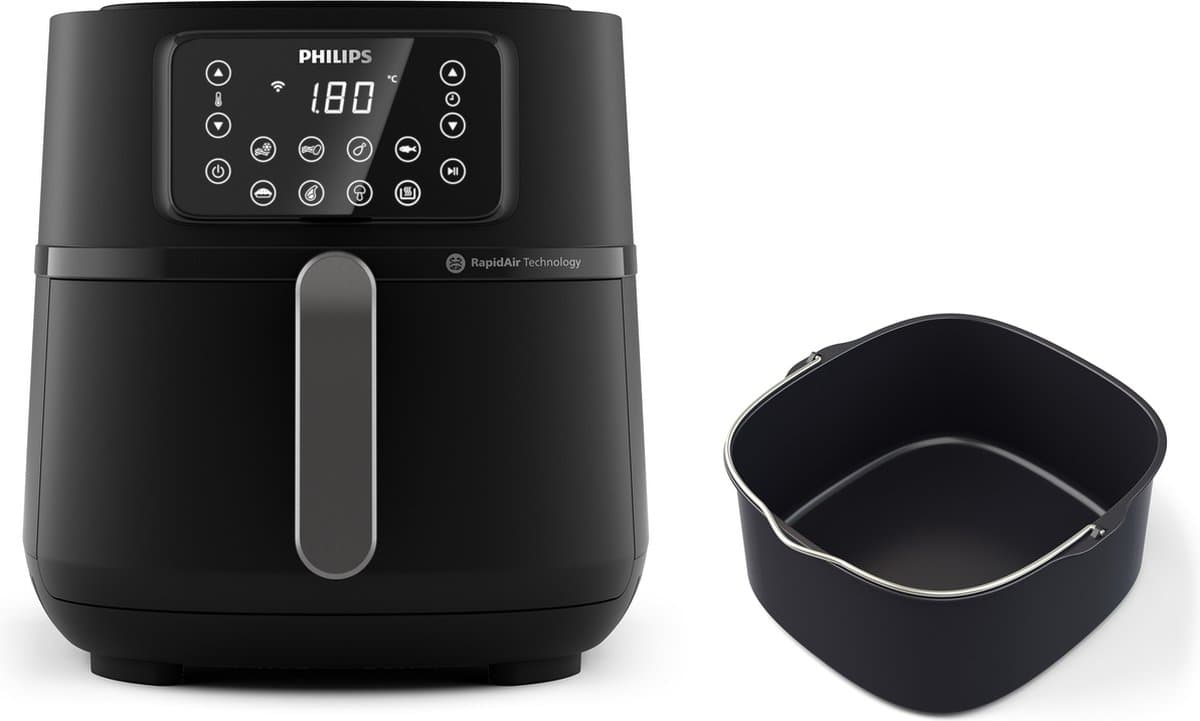 Philips Airfryer Connected 5000 Series - HD9285/93 - 7,2 liter (XXL) - Heteluchtfriteuse - RapidAir - Quickclean - Met bakvorm — afbeelding 1