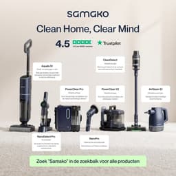 Samako Steelstofzuiger Draadloos - 450W - Kruimeldief - 4 Opzetstukken - Stofzuiger 32kPa zuigkracht - Zonder zak op accu - CleanDetect — thumbnail 8