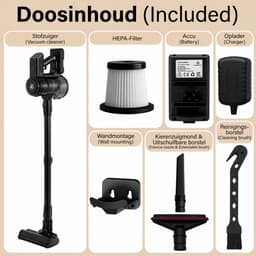AG Steelstofzuiger Draadloos - Stofzuiger Zonder Zak - Geschikt voor Dierenharen - Krachtig - Kruimeldief - Draadloze Stofzuigers - Steelstofzuigers - Kruimelzuiger - Compact & Licht - LED verlichting Zuigmond - Black Titanium — thumbnail 3
