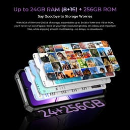 OUKITEL G7 Rugged Smartphone 2026 nieuw - 24GB RAM - 256GB ROM - 6,52 inch - 10600 mAh - Android 16 - IP68/IP69K Outdoor telefoon - Gemini Ai - 64MP Camera - NFC GPS - Paars — thumbnail 8