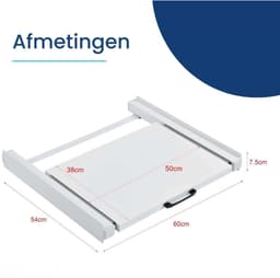 Florixa® Tussenstuk Wasmachine Droger - Stapelkit - Tussenstuk Wasmachine en Droger - Tussenstuk Wasmachine Droger Zwart - Tussenstuk Wasmachine Droger Aeg - Wit - 54cm x 60cm x 8cm — thumbnail 6