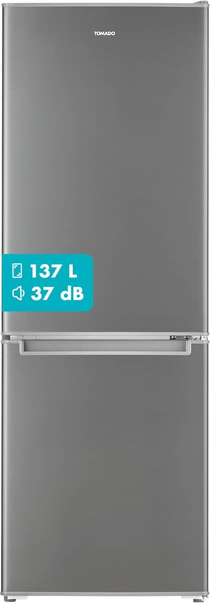 Tomado TCR1420S – Koel-vriescombinatie - 173 liter - Energieklasse D - RVS look — afbeelding 1