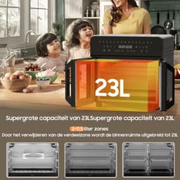 AIMASON AFTO-2301DT Airfryer 23L Dual Zone - XXL Airfryer met Franse Deuren - Heteluchtfriteuse Oven met Dubbele Kamer - 15 Programma's - 2200 W - 12 Accessoires - Verwijderbare Tussenwand voor Kookruimte - 50-200°C — thumbnail 5