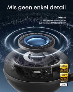 soundcore Space 2 by Anker, Active Noise Cancelling Koptelefoon, Comfortabele Pasvorm, 50H Speeltijd, LDAC Hi-Res Draadloze Audio, Dual Connection, Helderre Gesprekken, Bluetooth 6.1, Nap Mode, Draagdetectie — thumbnail 11
