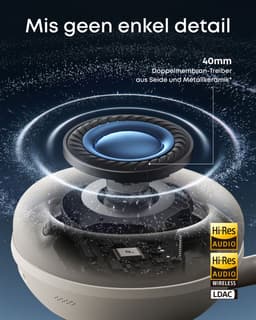 soundcore Space 2 by Anker, Active Noise Cancelling Koptelefoon, Comfortabele Pasvorm, 50H Speeltijd, LDAC Hi-Res Draadloze Audio, Dual Connection, Helderre Gesprekken, Bluetooth 6.1, Nap Mode, Draagdetectie — thumbnail 11