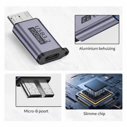 Aventrix USB-C naar Micro USB 3.0 Adapter – 10Gbps – Voor Externe Harde Schijf HDD/SSD – Verloopstekker – Geschikt voor Externe Harde Schijf / Seagate / WD / My Passport / Laptop / MacBook / Tablet — thumbnail 3