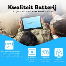 Bosstony Snelle Kindertablet 10 inch - Ouderlijk Toezicht - 6000mAh Batterij - Compleet Pakket - Android 13 - Full HD - Kindertablet vanaf 3 jaar - 6 GB Ram - 2.0GHz processor - 192GB Geheugen - Tablet Kinderen - Kids Tablet — thumbnail 4