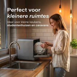 Skoov Mini Vaatwasser met waterreservoir - 3 couverts - 6 wasprogramma's - 45cm - Kleine smalle vrijstaande afwasmachine - Camping - Grijs — thumbnail 8