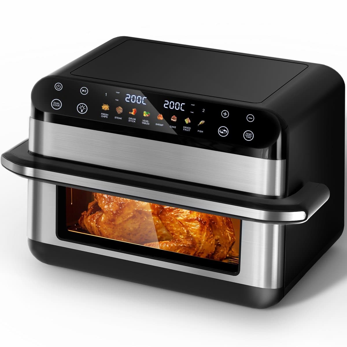 Saikefy Airfryer XXL - 11 Liter- 8Programma's - Airfryer met Intelligent Touchbediening - Hetelucht friteuse - Tot 8 Personen - Zilver — afbeelding 1
