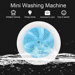 Mini ultrasone turbine wasmachine, draagbare wasmachine, multifunctionele reiswasmachine, wasmachinereiniger voor kleding, fruit en groenten (blauw) — thumbnail 6