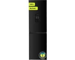 Exquisit KGC245-80-NF-W-040DB - Koel-vriescombinatie - Waterdispenser - 5 Jaar Garantie - 245 Liter - No-Frost - D label- Zwart