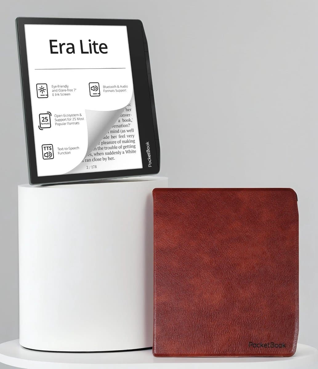 PocketBook Era Lite - 7 inch - Stone Green met Bruine Shell Cover - Voordeelbundel — afbeelding 1